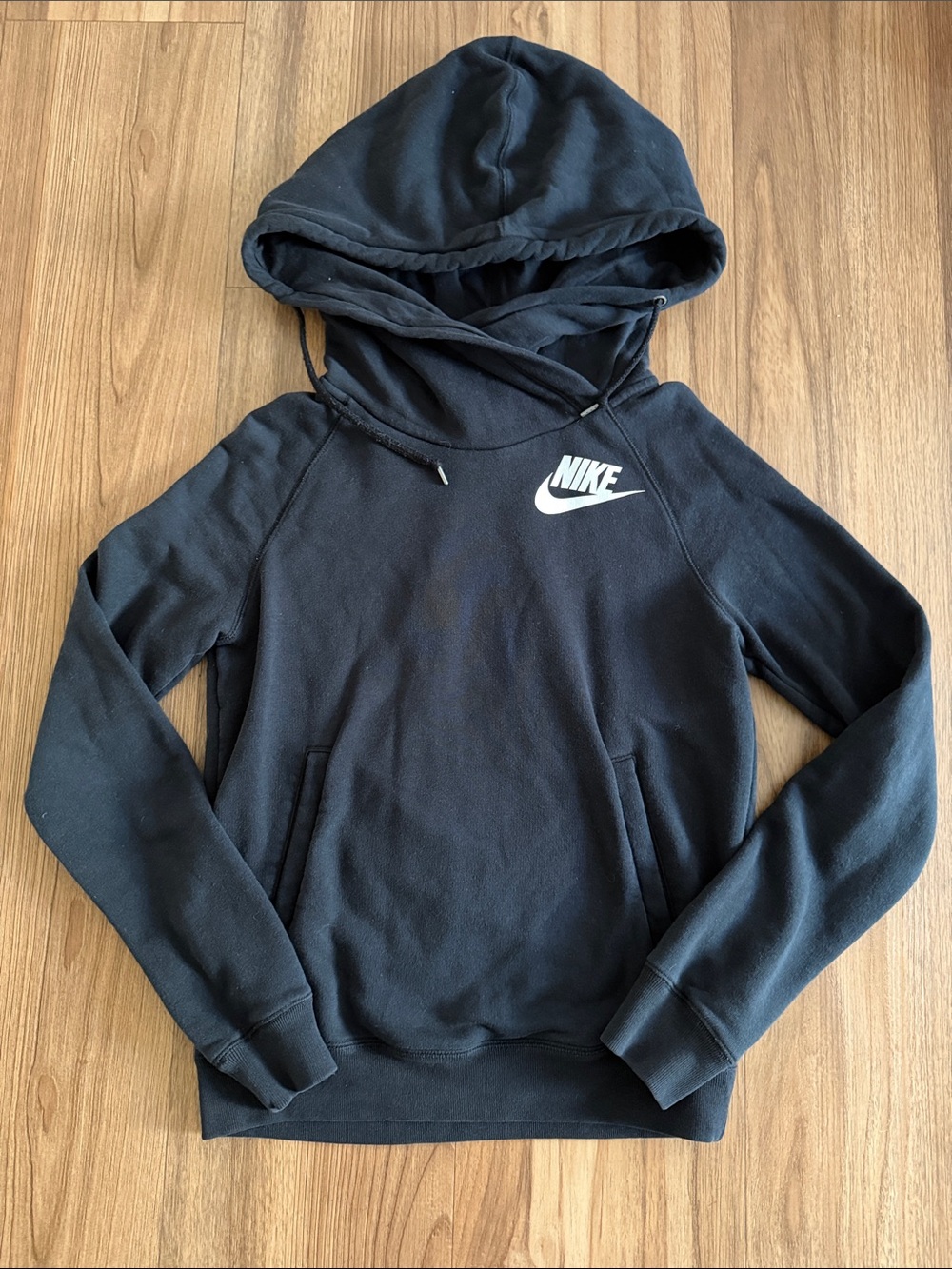 Nike Black Hoodie with White Swoosh Logo